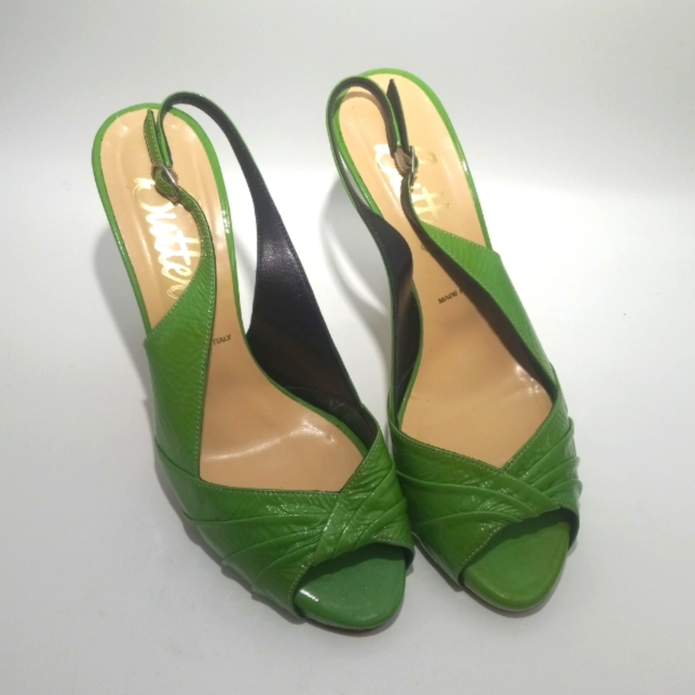 BUTTER GREEN SLING BACK HEELS